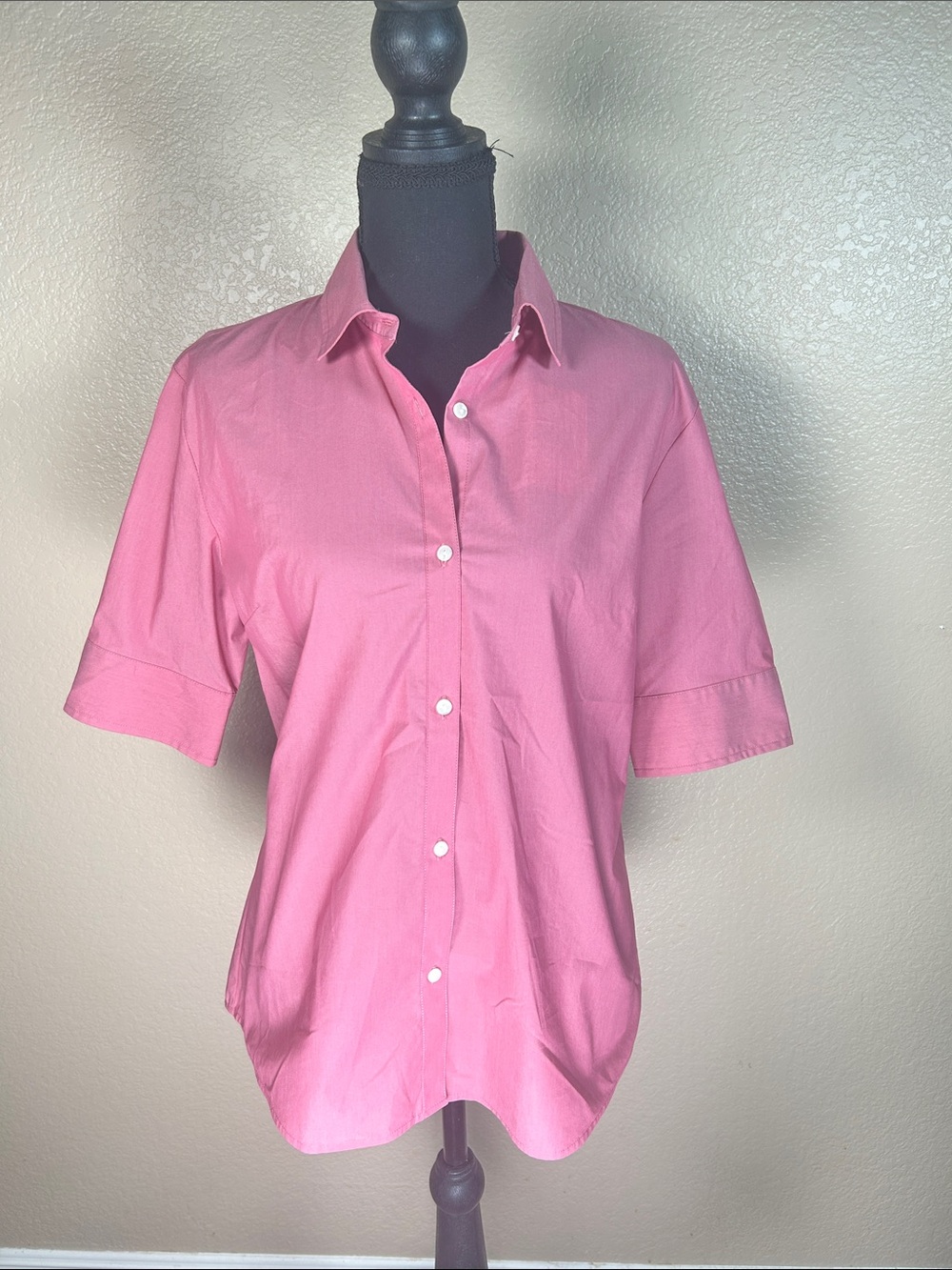 Banana Republic Pink Short Sleeve Button Front Shirt Medium NWT